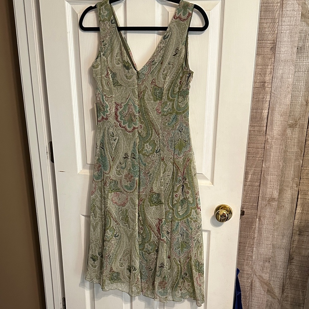 Jonathan Martin Paisley Midi Dress in Green and Pink - Picture 8 of 8